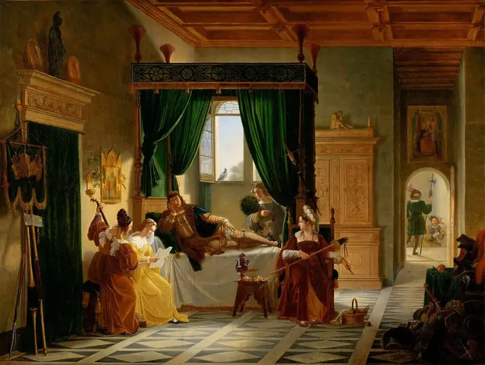 Framed Print : La Convalescence de Bayard, 1817. Creator: Révoil, Pierre (1776-1842) Framed Print : La Convalescence de Bayard, 1817. Creator: Révoil, Pierre (1776-1842)
