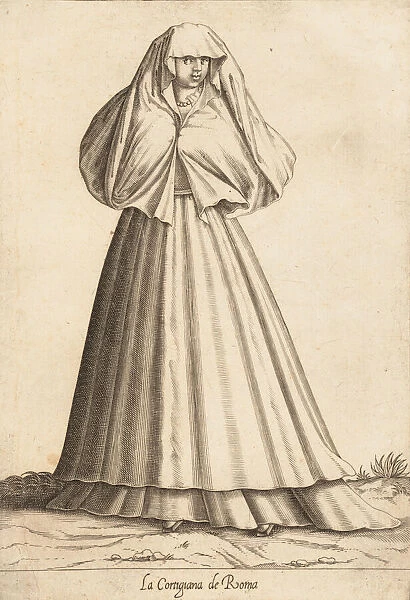 La Cortigiana de Roma (Courtesan), ca. 1580. Creator: Attributed to Pietro Bertelli