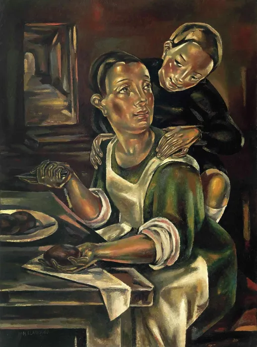 Framed Print : La cuisiniere (The Cook), 1923. Creator: Blanchard, Maria (1881-1932) Framed Print : La cuisiniere (The Cook), 1923. Creator: Blanchard, Maria (1881-1932)