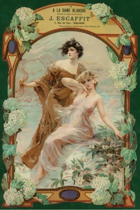 Framed Print : A La Dame Blanche. Fabrique de Lingerie, c. 1900 Framed Print : A La Dame Blanche. Fabrique de Lingerie, c. 1900