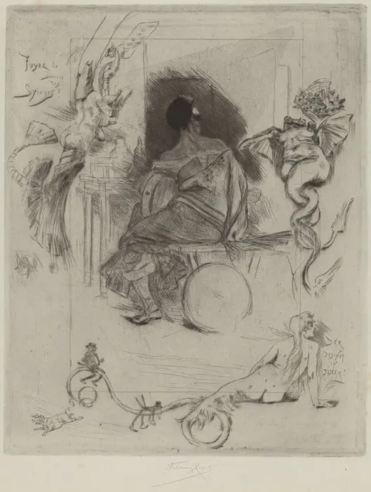 Framed Print : La Derniere Maja, 1880. Creator: Felicien Rops Framed Print : La Derniere Maja, 1880. Creator: Felicien Rops