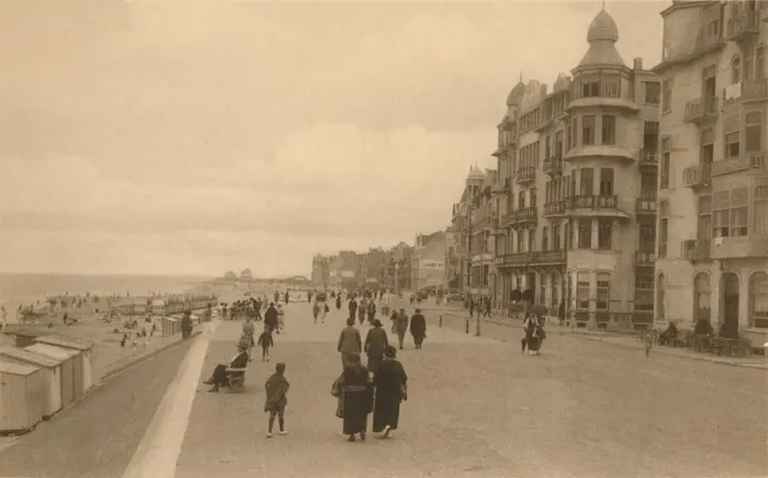 Framed Print : La Digue, (The Promenade), c1900. Creator: Unknown Framed Print : La Digue, (The Promenade), c1900. Creator: Unknown