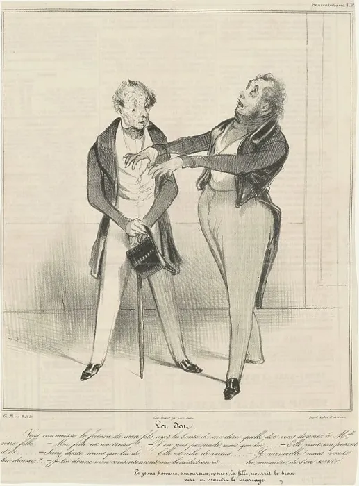 Framed Print : La Dot...vous connaissez la fortune... 19th century. Creator: Honore Daumier Framed Print : La Dot...vous connaissez la fortune... 19th century. Creator: Honore Daumier