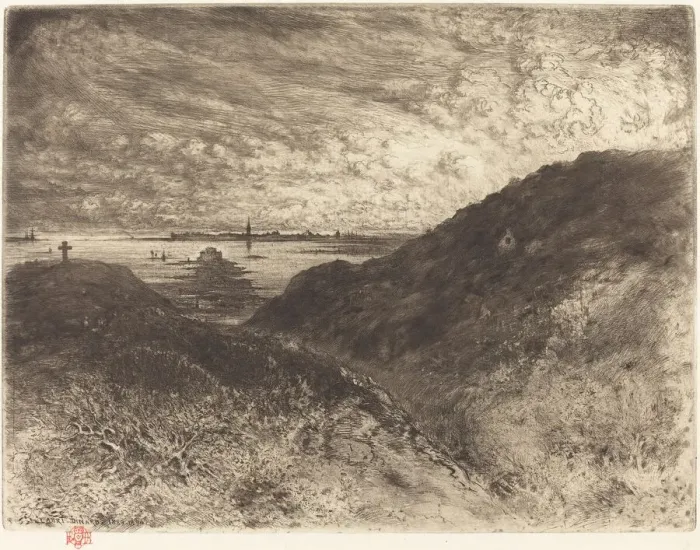 Framed Print : La Falaise: Baie de Saint-Malo (The Cliff: Saint-Malo Bay), 1886 / 1890 Framed Print : La Falaise: Baie de Saint-Malo (The Cliff: Saint-Malo Bay), 1886 / 1890