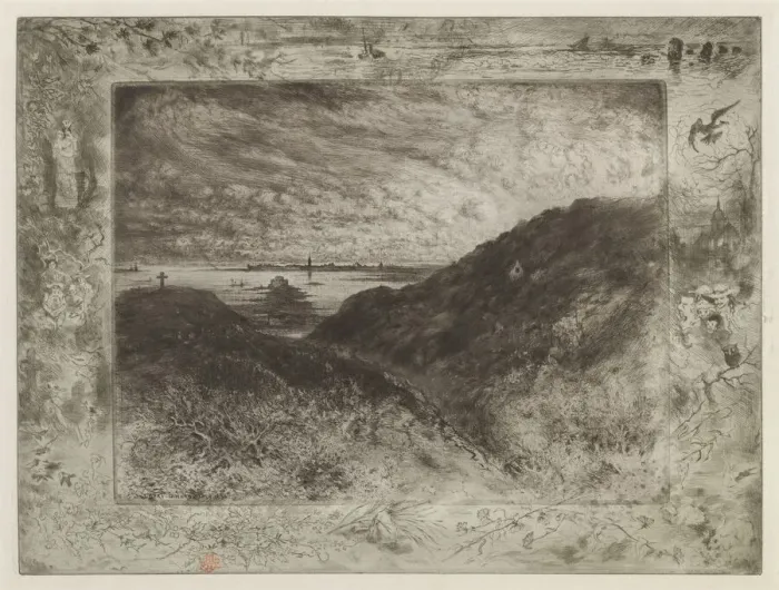 Framed Print : La Falaise: Baie de Saint-Malo (The Cliff: Saint-Malo Bay), 1886 / 1890 Framed Print : La Falaise: Baie de Saint-Malo (The Cliff: Saint-Malo Bay), 1886 / 1890