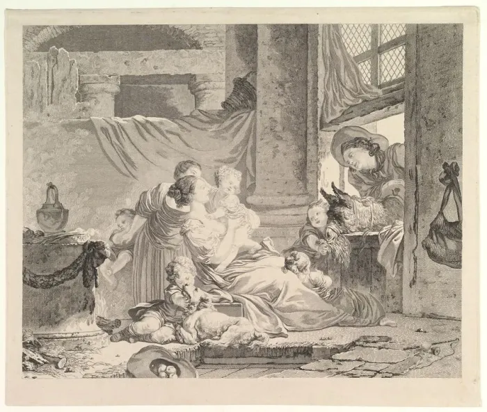 Framed Print : La Famille du Fermier. n. d. Creators: Antoine Louis Romanet, Clement Pierre Marillier Framed Print : La Famille du Fermier. n. d. Creators: Antoine Louis Romanet, Clement Pierre Marillier