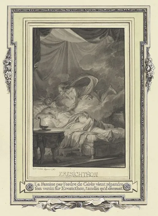 Framed Print : La Famine par l'ordre de Ceres... 1767. Creator: Jean-Michel Moreau Framed Print : La Famine par l'ordre de Ceres... 1767. Creator: Jean-Michel Moreau