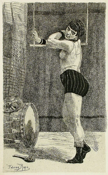 La Femme au trapèze, 1875. Creator: Félicien Rops