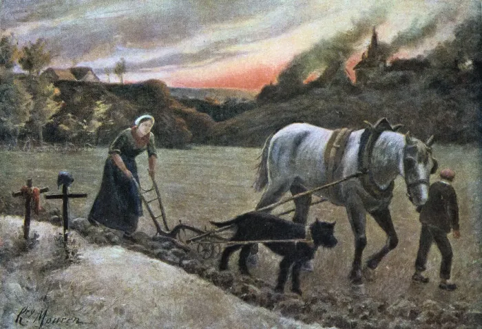 Framed Print : La Femme aux Champs, 1915. Artist: H Mouren Framed Print : La Femme aux Champs, 1915. Artist: H Mouren