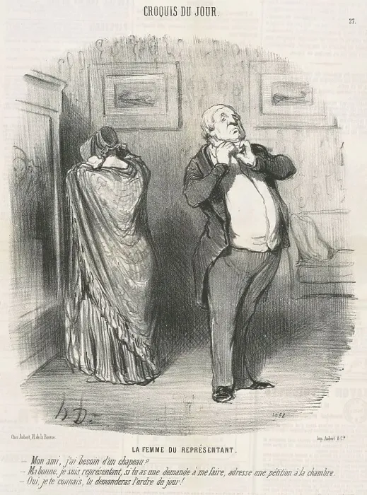 Framed Print : La femme du représentant, 19th century. Creator: Honore Daumier Framed Print : La femme du représentant, 19th century. Creator: Honore Daumier