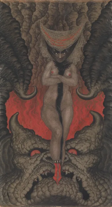 Framed Print : La Femme de Satan, 1919. Creator: Nikolay Kalmakov Framed Print : La Femme de Satan, 1919. Creator: Nikolay Kalmakov