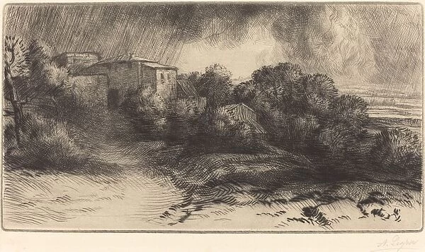 La Ferme de Brieux (Effect d orage) (Farm at Brieux in a Storm). Creator: Alphonse Legros