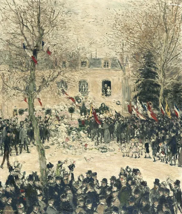Framed Print : La fête des quatre-vingts ans de Victor Hugo, 27 février 1881, c1903. Creator: Jean-François Raffaëlli Framed Print : La fête des quatre-vingts ans de Victor Hugo, 27 février 1881, c1903. Creator: Jean-François Raffaëlli