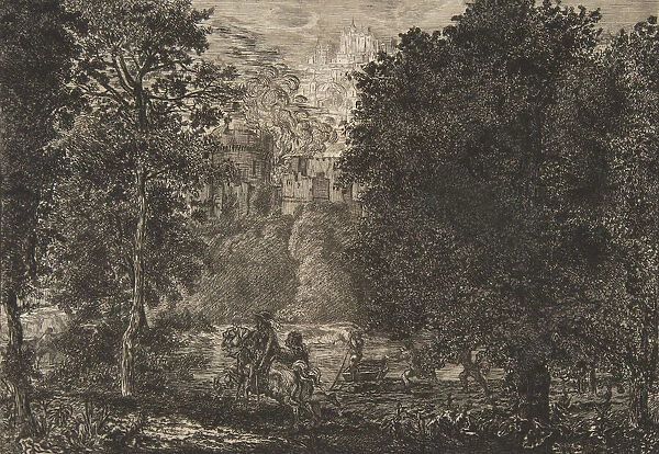 La fiamma èvicina al fuoco, about 1853-5. Creator: Felix Bracquemond