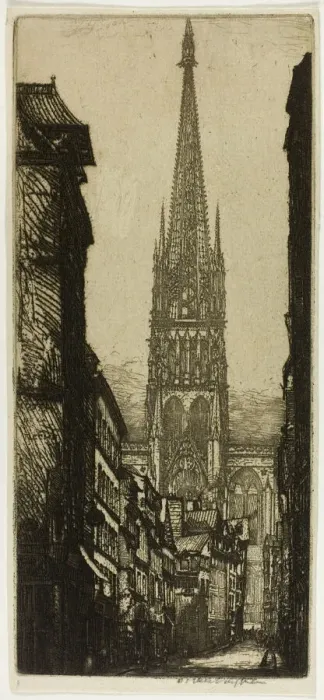 Framed Print : La Fleche, Rouen, 1903. Creator: Donald Shaw MacLaughlan Framed Print : La Fleche, Rouen, 1903. Creator: Donald Shaw MacLaughlan