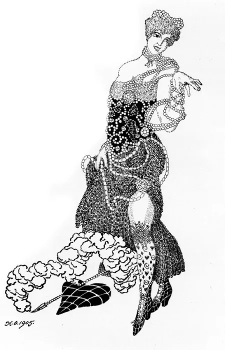 Framed Print : La Folichonette Illustration for the journal Vesy (The Scales), 1905. Artist: Feofilaktov, Nikolai Petrovich (1878-1941) Framed Print : La Folichonette Illustration for the journal Vesy (The Scales), 1905. Artist: Feofilaktov, Nikolai Petrovich (1878-1941)