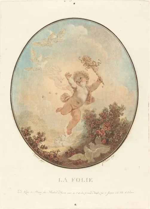 Framed Print : La folie, 1777. Creator: Jean Francois Janinet Framed Print : La folie, 1777. Creator: Jean Francois Janinet