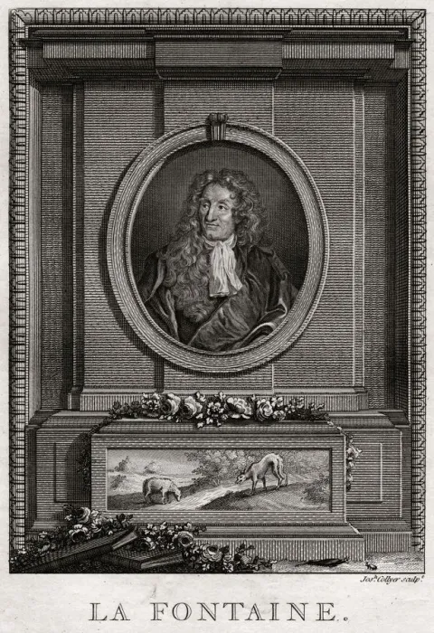 Framed Print : La Fontaine, 1775. Artist: J Collyer Framed Print : La Fontaine, 1775. Artist: J Collyer