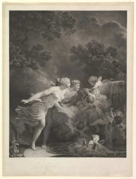 Framed Print : La Fontaine d Amour, 1785. Creator: Nicolas-Francois Regnault Framed Print : La Fontaine d Amour, 1785. Creator: Nicolas-Francois Regnault
