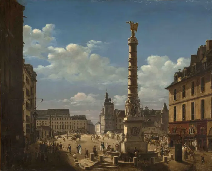 Framed Print : La Fontaine du Palmier on the Place du Chatelet, 1810 Framed Print : La Fontaine du Palmier on the Place du Chatelet, 1810