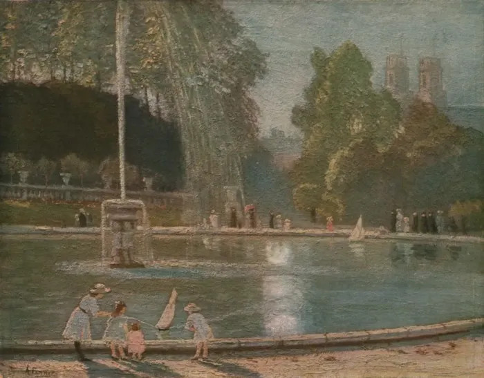 Framed Print : La Fontaine, late 19th-early 20th century, (c1930). Creator: Alice Maud Fanner Framed Print : La Fontaine, late 19th-early 20th century, (c1930). Creator: Alice Maud Fanner