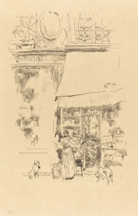 Framed Print : La Fruitiere de la rue de Grenelle, 1894. Creator: James Abbott McNeill Whistler Framed Print : La Fruitiere de la rue de Grenelle, 1894. Creator: James Abbott McNeill Whistler