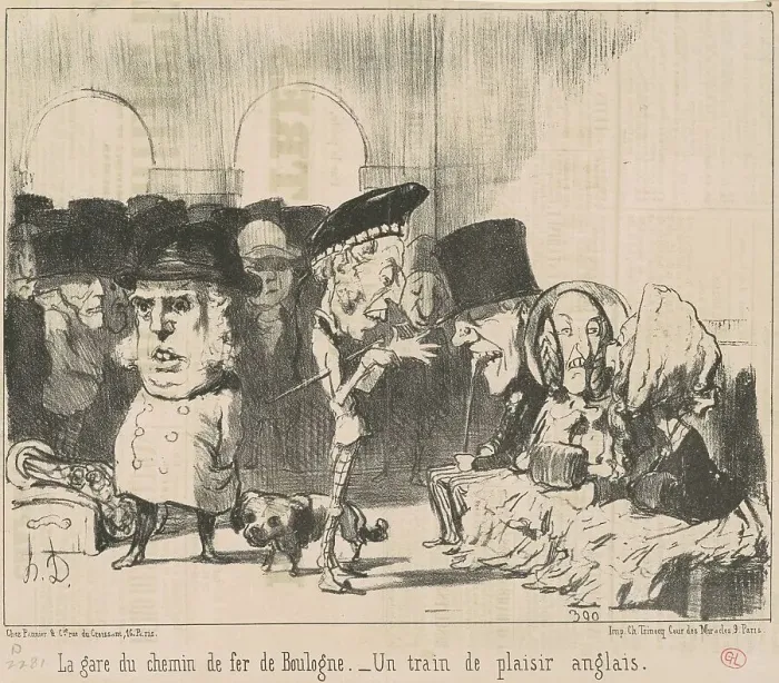 Framed Print : La gare du chemin de fer de Boulogne, 19th century. Creator: Honore Daumier Framed Print : La gare du chemin de fer de Boulogne, 19th century. Creator: Honore Daumier