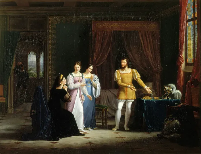 Framed Print : La générosité de Bayard, 1827. Creator: Henry-Joseph Boichard Framed Print : La générosité de Bayard, 1827. Creator: Henry-Joseph Boichard