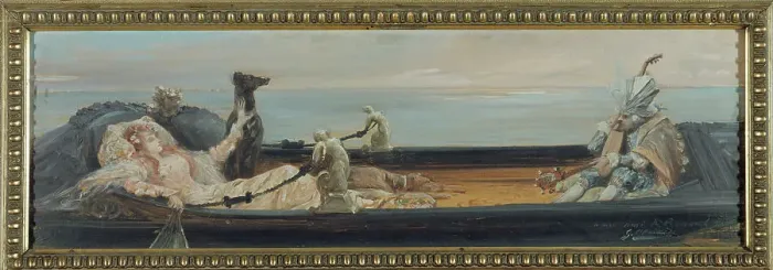 Framed Print : La gondole, c1896. Creator: Georges Jules Victor Clairin Framed Print : La gondole, c1896. Creator: Georges Jules Victor Clairin