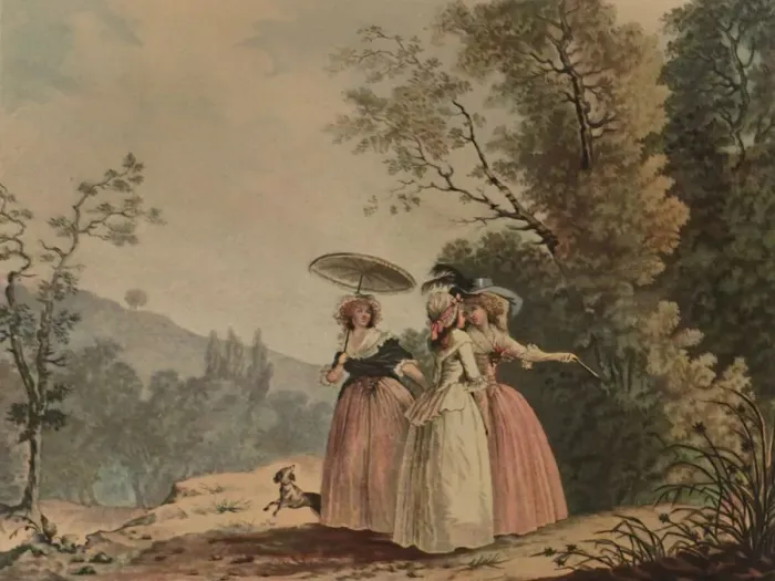 Framed Print : La Graces Parisiennes Au Bois De Vincennes, 1790, (1913). Artist: Jean-Baptiste Chapuy Framed Print : La Graces Parisiennes Au Bois De Vincennes, 1790, (1913). Artist: Jean-Baptiste Chapuy