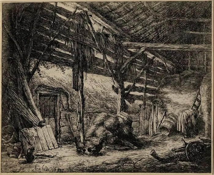 Framed Print : La Grange. Creator: Adriaen van Ostade Framed Print : La Grange. Creator: Adriaen van Ostade