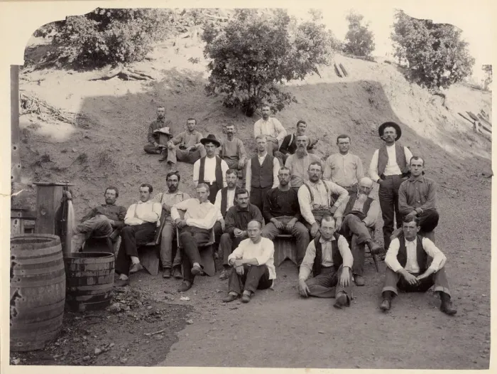 Framed Print : La Grange Mine Crew, California, 1900s. Creator: Anonymous Framed Print : La Grange Mine Crew, California, 1900s. Creator: Anonymous