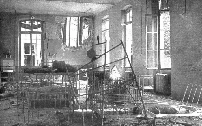 Framed Print : La Guerre a L'Allemande'; Un angle de la salle de l'hopital de la Maternite, ou un obus... 1918. Creator: Unknown. La Guerre a L'Allemande'; Un angle de la salle de l'hopital de la Maternite, ou un obus... 1918. Creator: Unknown Framed Print : La Guerre a L'Allemande'; Un angle de la salle de l'hopital de la Maternite, ou un obus... 1918. Creator: Unknown. La Guerre a L'Allemande'; Un angle de la salle de l'hopital de la Maternite, ou un obus... 1918. Creator: Unknown