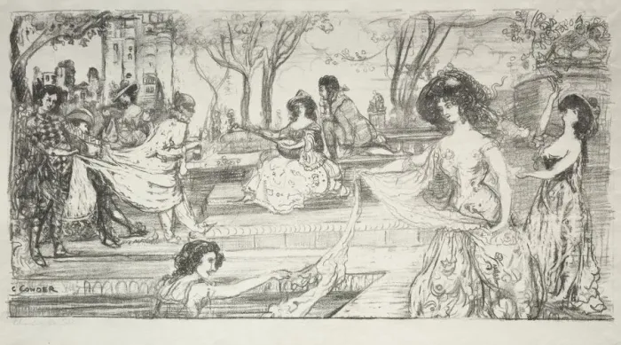 Framed Print : La Guitariste. Creator: Charles Conder (British, 1868-1909) Framed Print : La Guitariste. Creator: Charles Conder (British, 1868-1909)