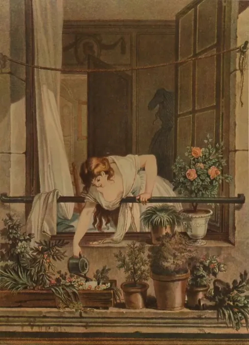 Framed Print : La Jardiniere, (Gardening), c1790s, (1913). Artist: Antoine Le Picard de Phelippeaux Framed Print : La Jardiniere, (Gardening), c1790s, (1913). Artist: Antoine Le Picard de Phelippeaux