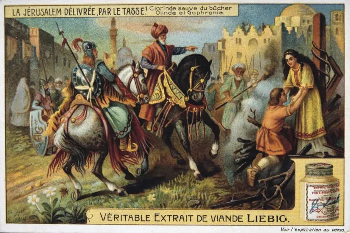 Framed Print : La Jerusalem deliveree par le Tasse, Clorinde saved from burning. 19th Century Framed Print : La Jerusalem deliveree par le Tasse, Clorinde saved from burning. 19th Century