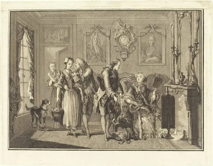 Framed Print : La jolie fermiere. Creators: Joseph de Longueil, Charles Eisen Framed Print : La jolie fermiere. Creators: Joseph de Longueil, Charles Eisen