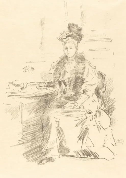 Framed Print : La Jolie New Yorkaise, 1894. Creator: James Abbott McNeill Whistler Framed Print : La Jolie New Yorkaise, 1894. Creator: James Abbott McNeill Whistler