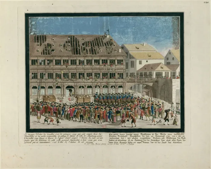 Framed Print : La Journee du 21 juillet 1789. The Storming of Strasbourg City Hall on July 21, 1789, c Framed Print : La Journee du 21 juillet 1789. The Storming of Strasbourg City Hall on July 21, 1789, c