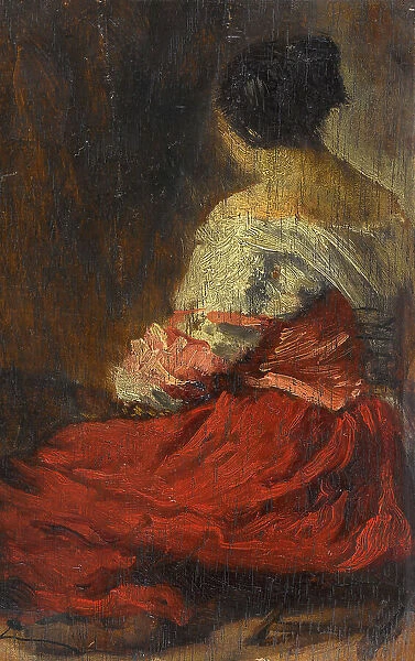 La jupe rouge, between 1845 and 1848. Creator: Felix Francois Georges Philibert Ziem