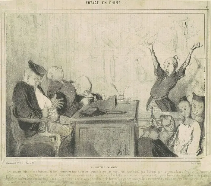 Framed Print : La justice chinoise, 19th century. Creator: Honore Daumier Framed Print : La justice chinoise, 19th century. Creator: Honore Daumier