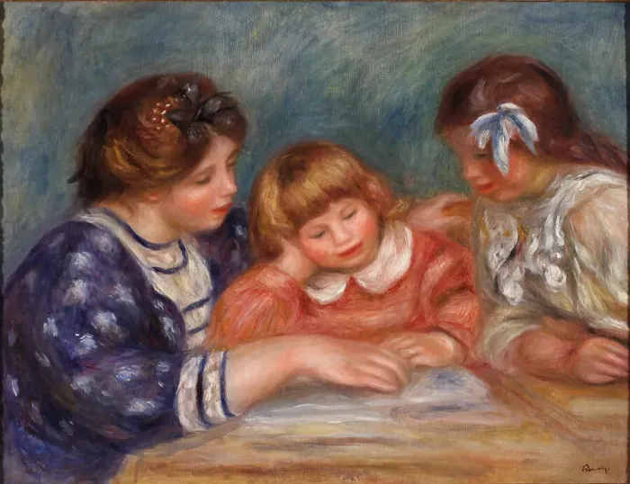 Framed Print : La Leçon (Bielle, l'institutrice et Claude Renoir lisant), c. 1906. Creator: Renoir, Pierre Auguste (1841-1919) Framed Print : La Leçon (Bielle, l'institutrice et Claude Renoir lisant), c. 1906. Creator: Renoir, Pierre Auguste (1841-1919)