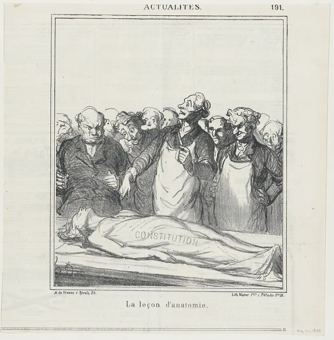 Framed Print : La lecon d'anatomie, 1869. Creator: Honore Daumier. La lecon d'anatomie, 1869. Creator: Honore Daumier Framed Print : La lecon d'anatomie, 1869. Creator: Honore Daumier. La lecon d'anatomie, 1869. Creator: Honore Daumier