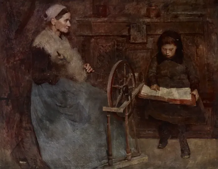 Framed Print : La lecture (The Reading Lesson), about 1892. Creator: Frank Edwin Scott Framed Print : La lecture (The Reading Lesson), about 1892. Creator: Frank Edwin Scott