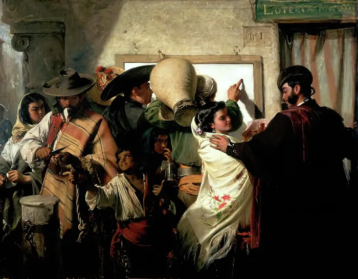 Framed Print : La Loteria Nacional, 1860-1866. Creator: John Phillip Framed Print : La Loteria Nacional, 1860-1866. Creator: John Phillip