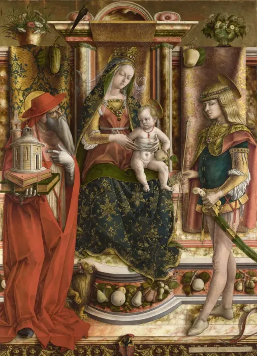 Framed Print : La Madonna della Rondine (The Madonna of the Swallow), after 1490. Artist: Crivelli, Carlo (c. 1435-c. 1495) Framed Print : La Madonna della Rondine (The Madonna of the Swallow), after 1490. Artist: Crivelli, Carlo (c. 1435-c. 1495)