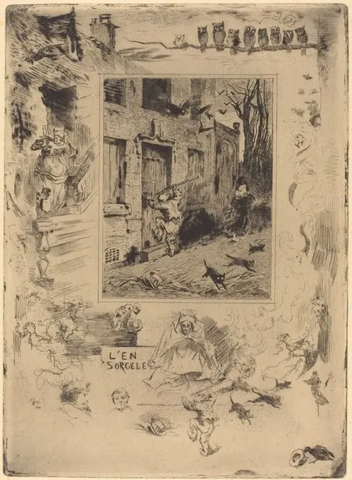 Framed Print : La Maison Maudite (The House of the Damned), c. 1883 / 1885. Creator: Felix Hilaire Buhot Framed Print : La Maison Maudite (The House of the Damned), c. 1883 / 1885. Creator: Felix Hilaire Buhot