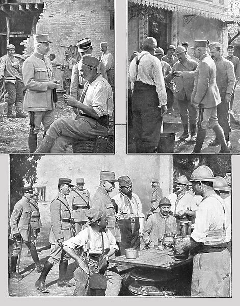 La Maniere de Petain; Le commandant en chef dans les cantonnements, 1917. Creator: Unknown