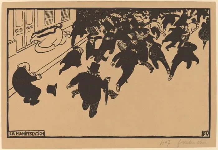 Framed Print : La Manifestation (The Demonstration), 1893. Creator: Felix Vallotton Framed Print : La Manifestation (The Demonstration), 1893. Creator: Felix Vallotton