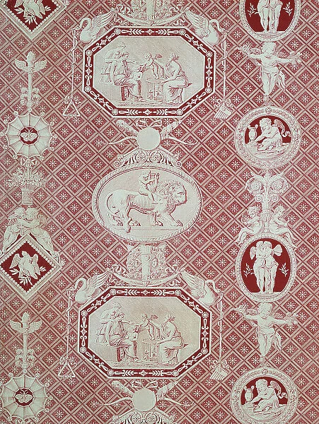 La Marchande d'Amour (The Merchant of Love) (Furnishing Fabric), France, 1815 / 17. Creator: Christophe-Philippe Oberkampf